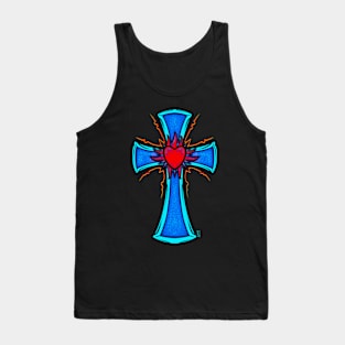 Sacred heart cross Tank Top